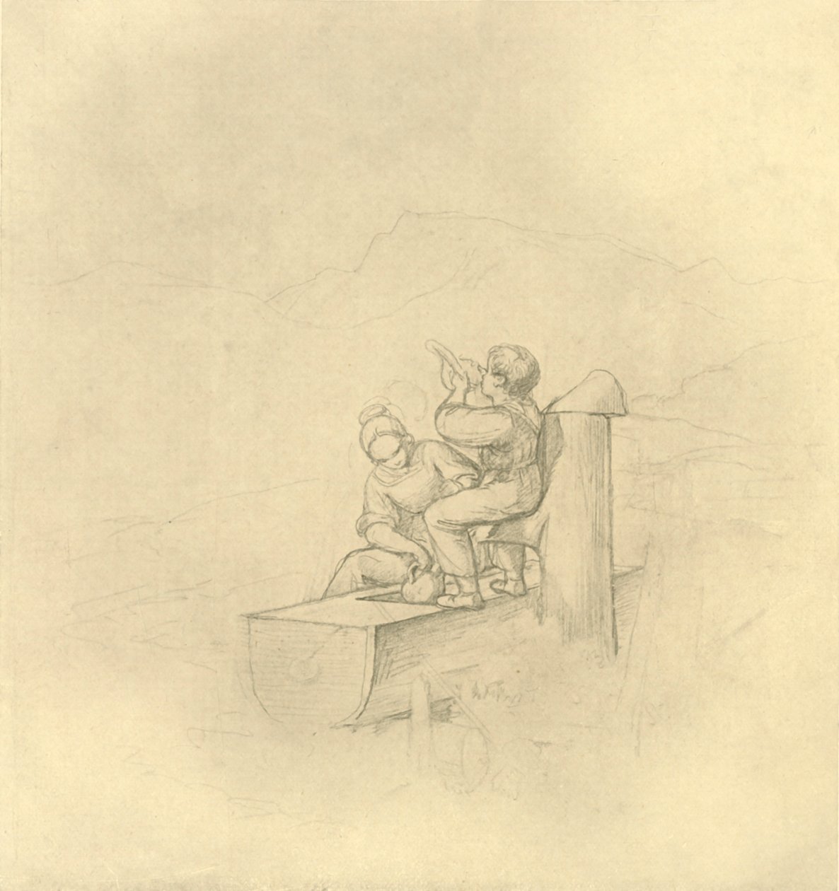 Am Brunnen, meados do século XIX, c1924. de Carl Spitzweg