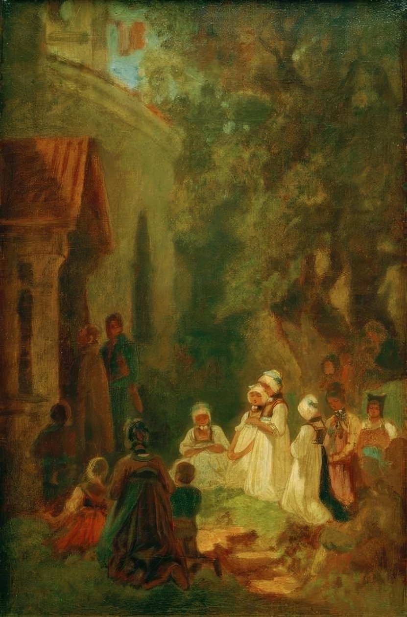 Devoção em frente à capela da floresta de Carl Spitzweg