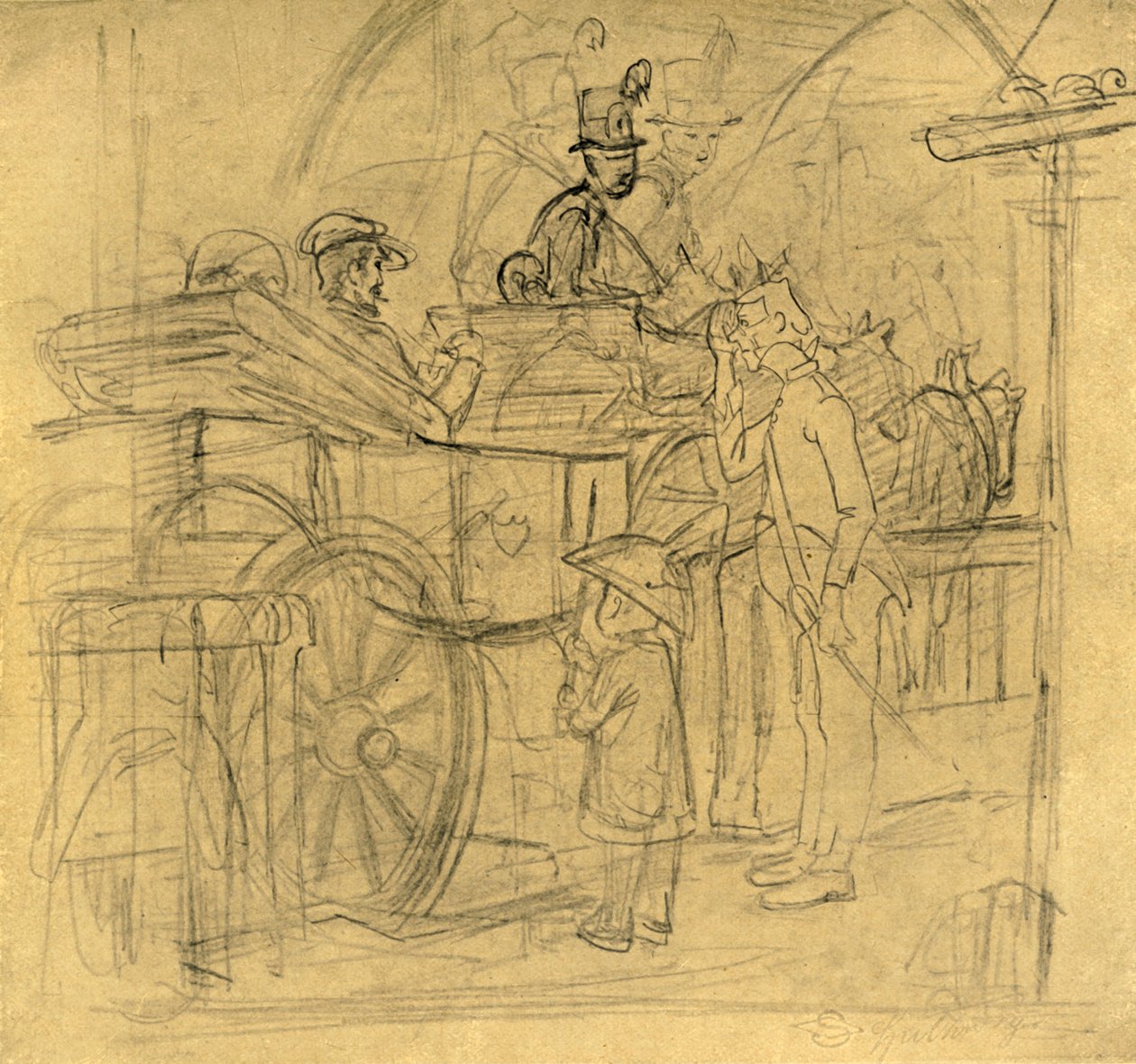 Viagem, meados do século XIX, c1924. de Carl Spitzweg