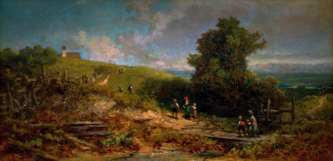 No Kirchsteig de Carl Spitzweg