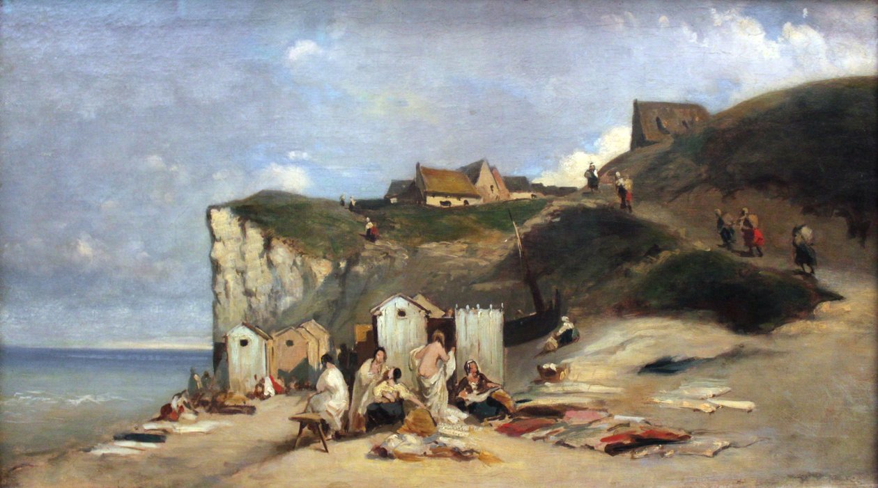 Mulheres tomando banho à beira-mar em Dieppe de Carl Spitzweg
