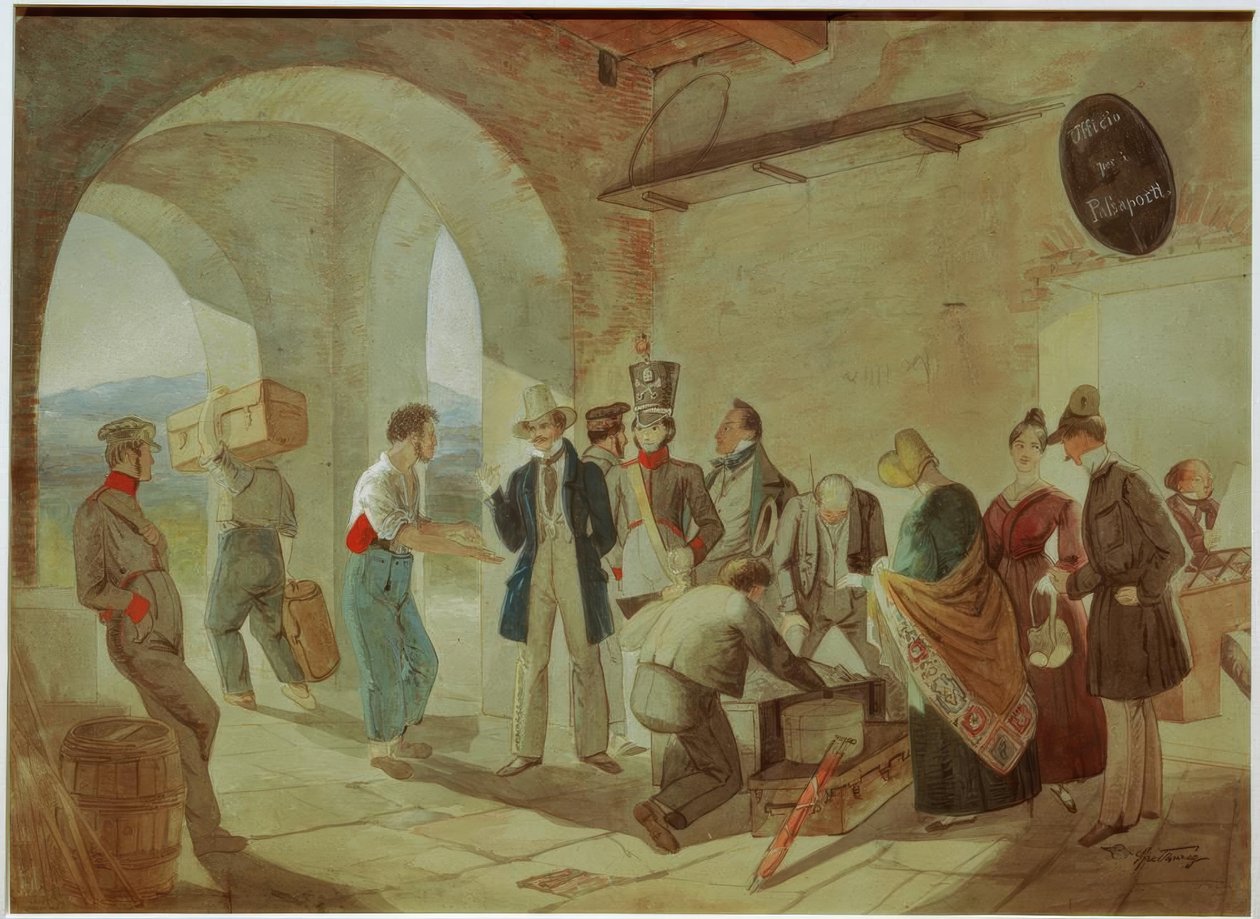 Na alfândega de Carl Spitzweg