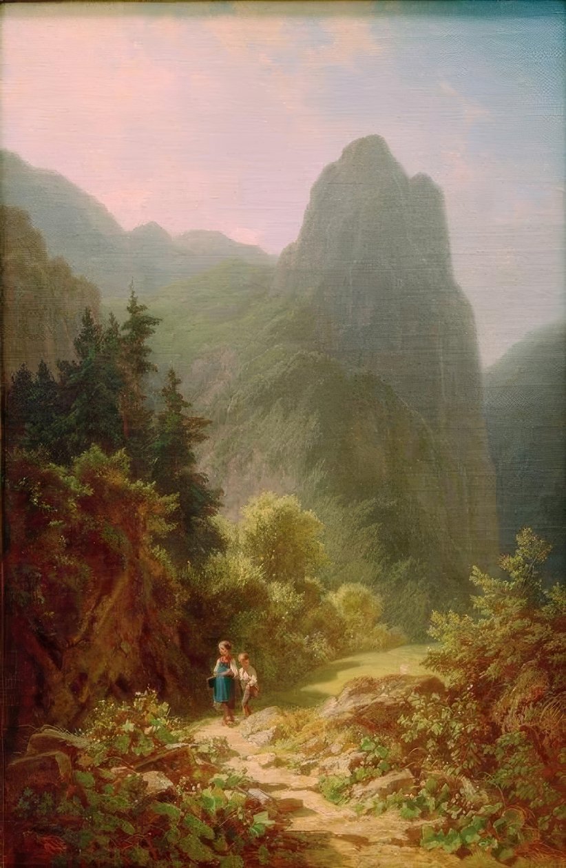 Bergschüler am Ammergauer Kofel de Carl Spitzweg