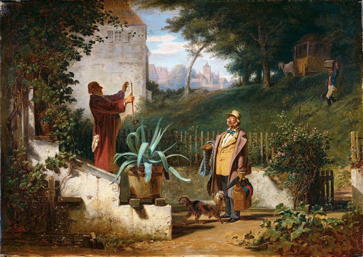 Amigos de infância, c.1855 (óleo sobre tela) de Carl Spitzweg