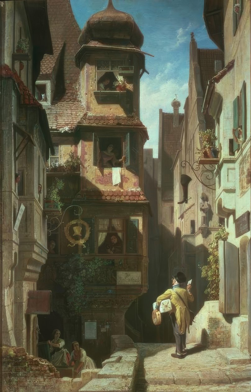 O correio no Rosental de Carl Spitzweg