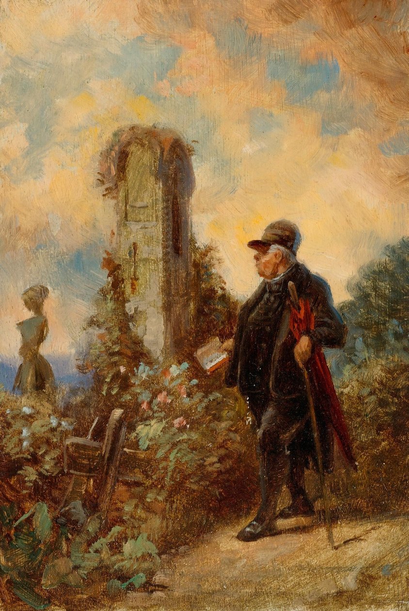 O pastor do país com o breviário de Carl Spitzweg