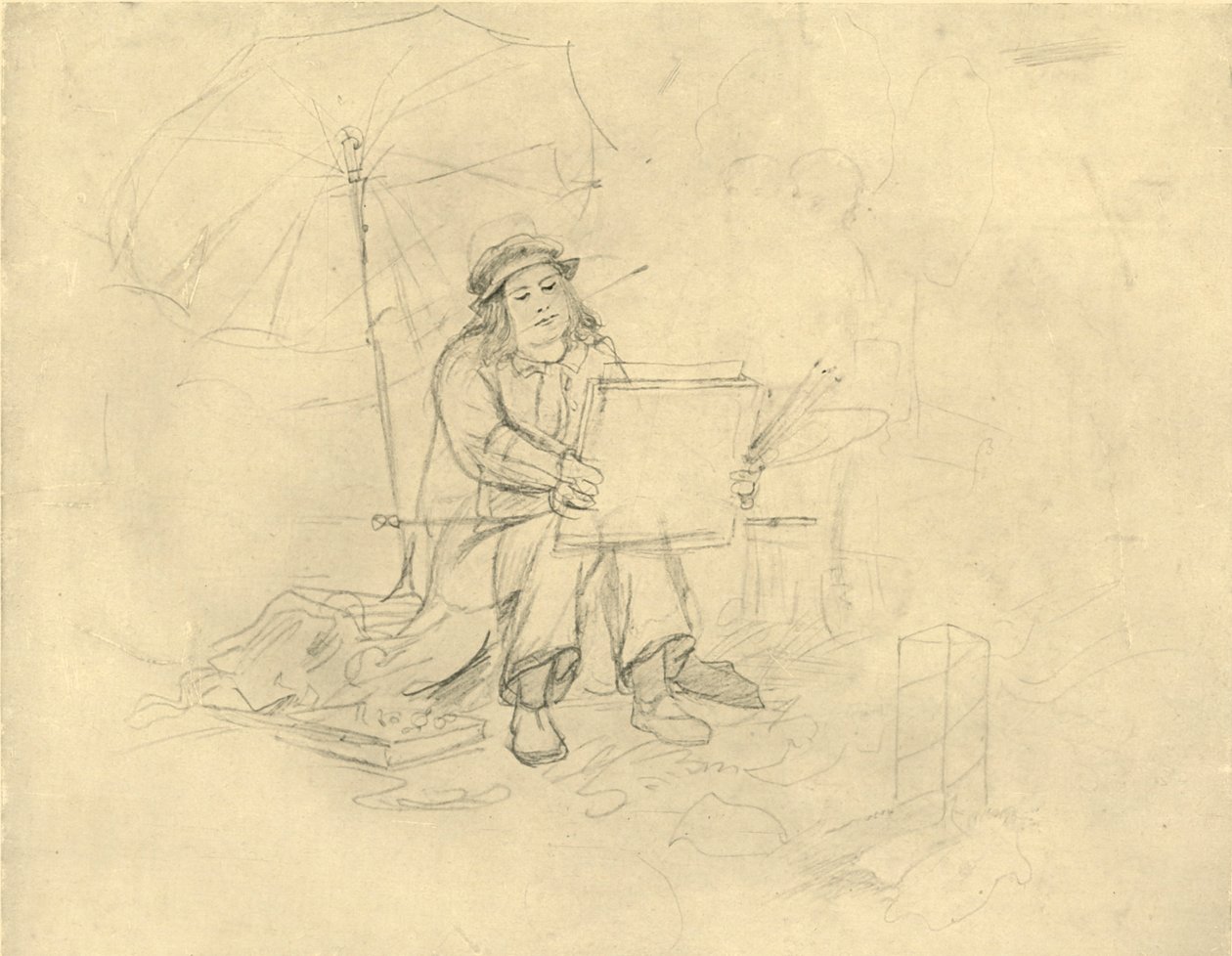 Der Landschaftsmaler II, meados do século XIX, c1924. de Carl Spitzweg