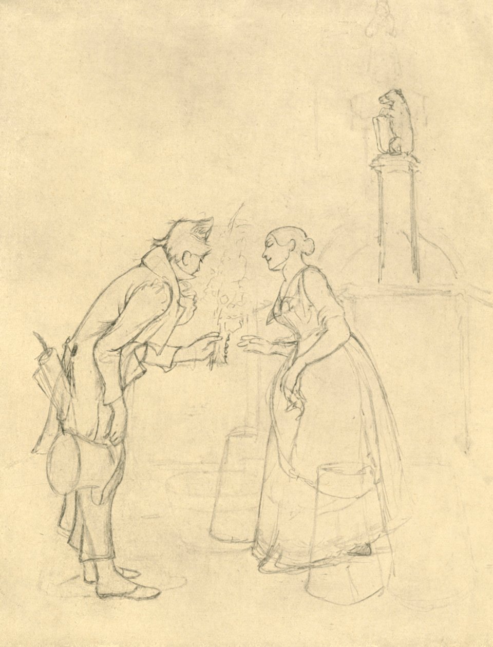 The Timid Freeman, meados do século XIX, c1924. de Carl Spitzweg