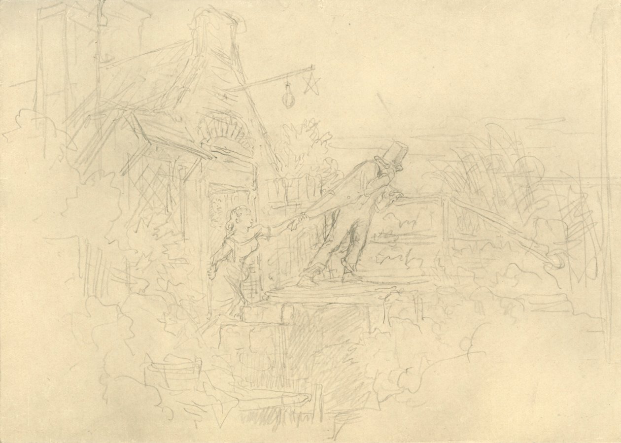 Der Zechpreller, meados do século XIX, c1924. de Carl Spitzweg