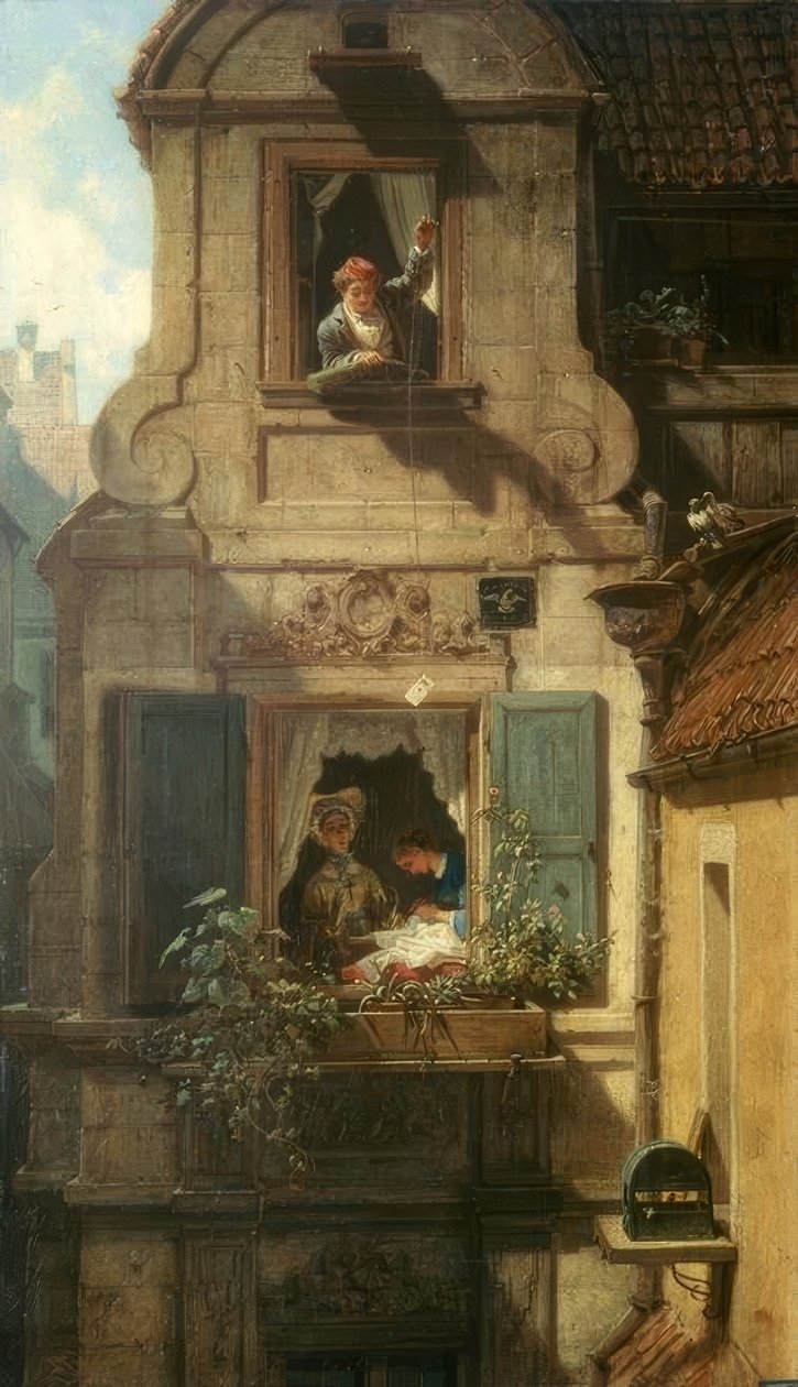 A carta de amor interceptada de Carl Spitzweg