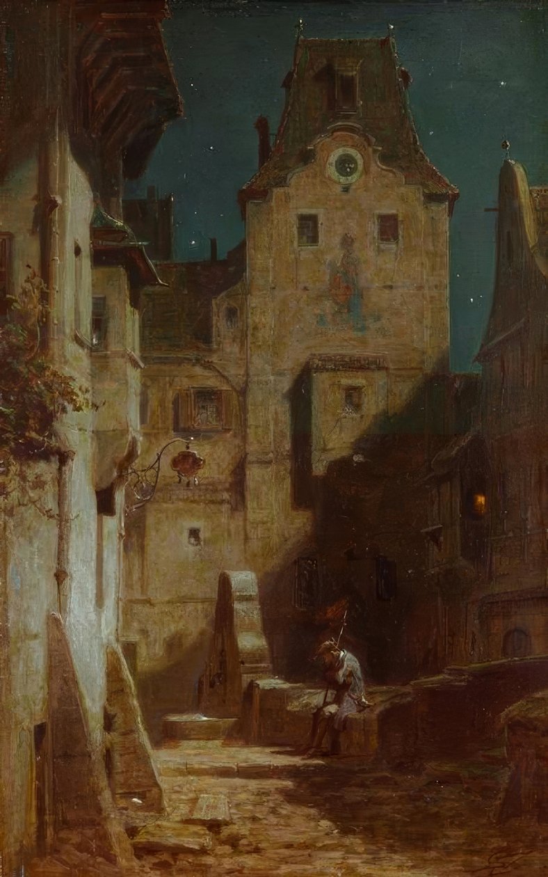 O vigia noturno sonolento de Carl Spitzweg