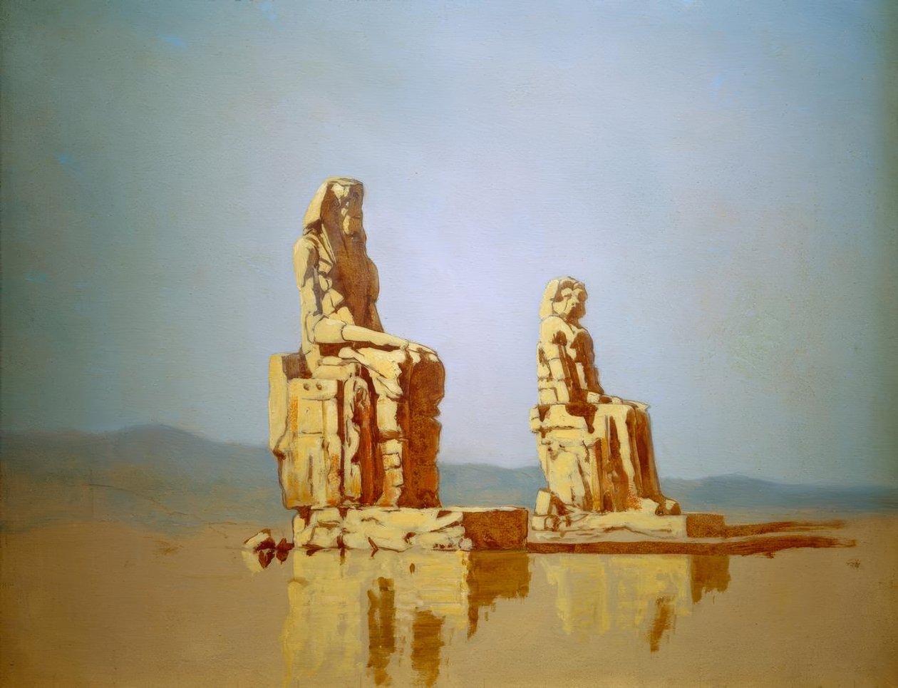 O chamado Memnon Colossi no Egito de Carl Spitzweg