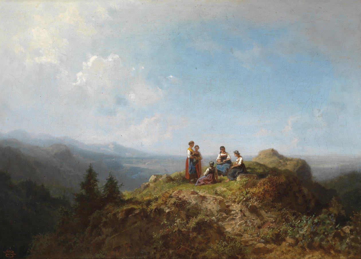 Dirndln no pasto de Carl Spitzweg