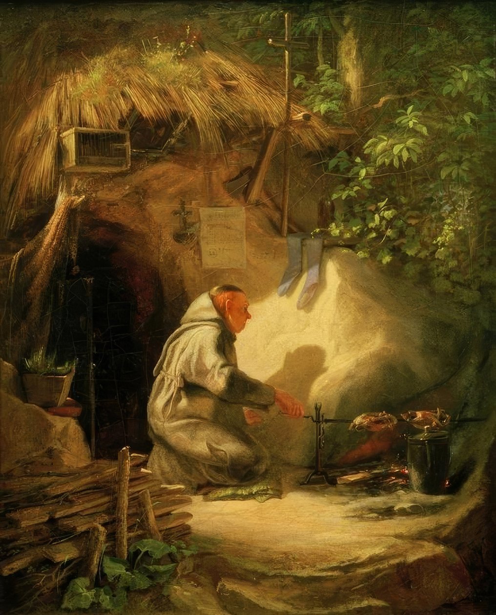 Eremita, frango assado de Carl Spitzweg