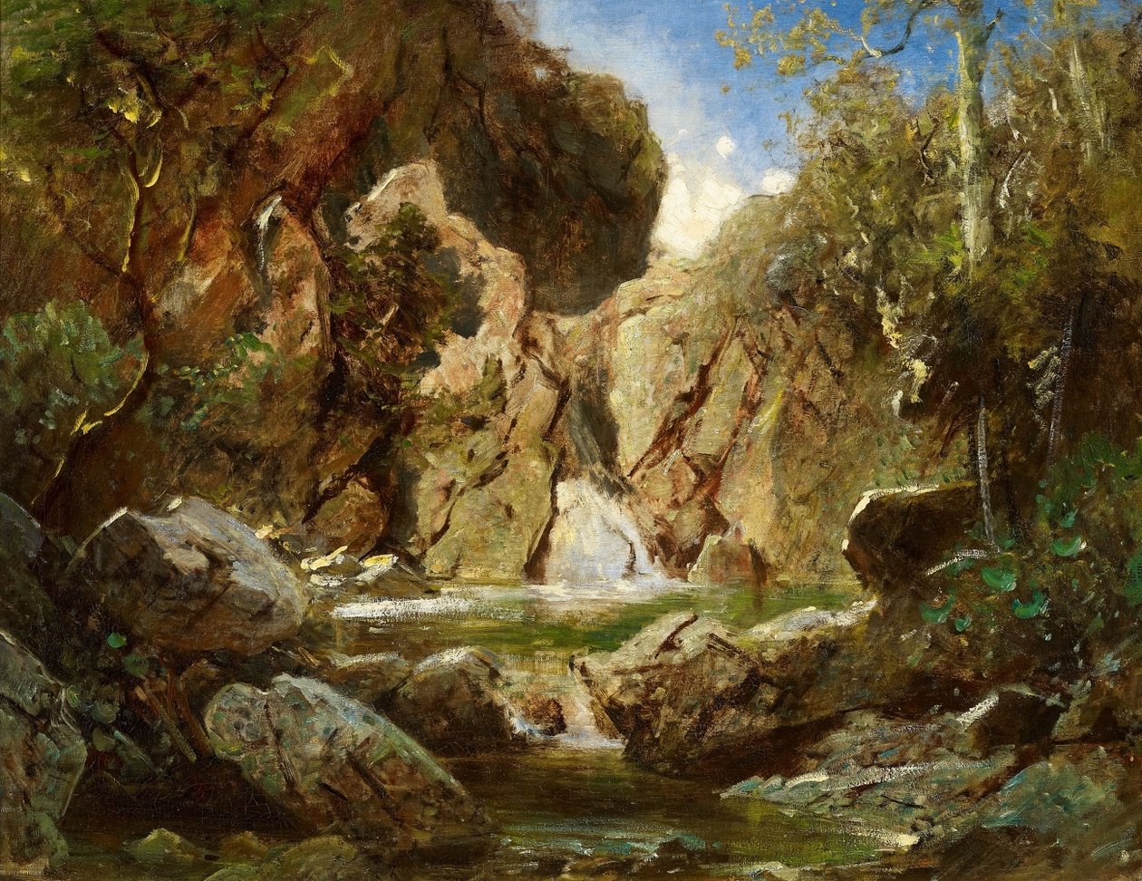 Caldeira de rocha com água branca de Carl Spitzweg
