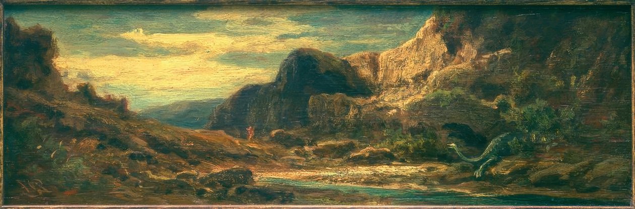 Paisagem de pedra com pipa de Carl Spitzweg