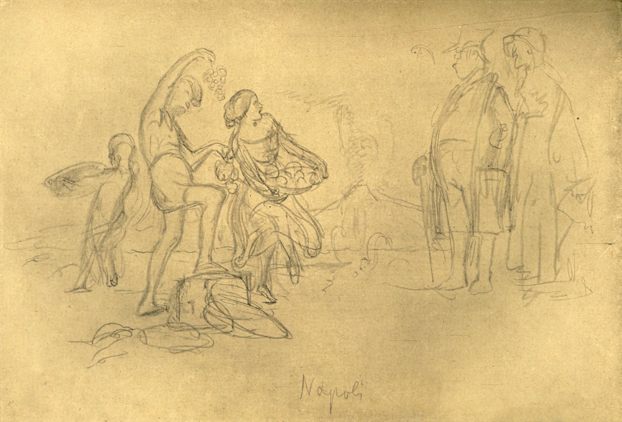 Estranhos na Itália, meados do final do século XIX, c1924. de Carl Spitzweg