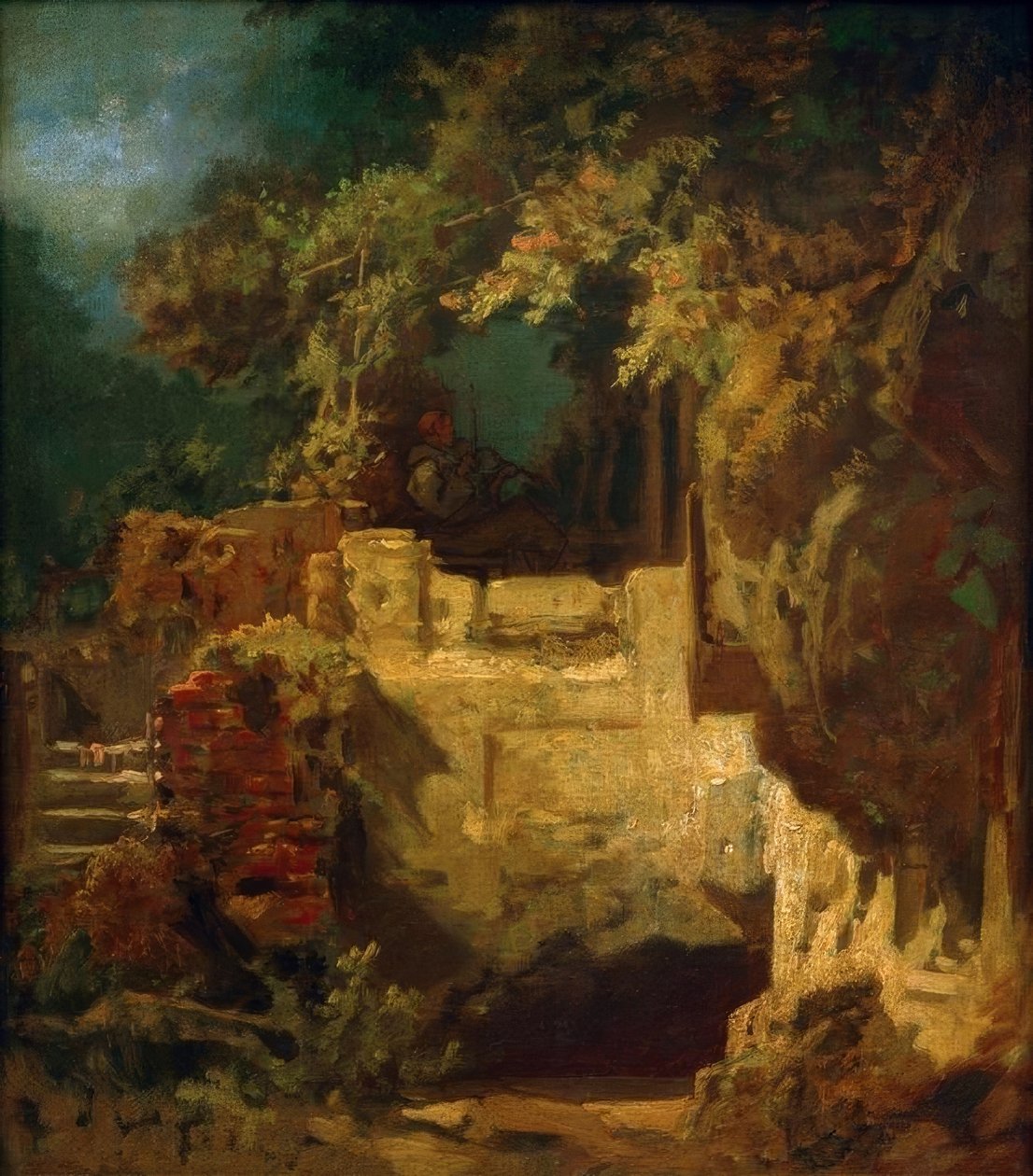 Eremita para violino em Felsenklause de Carl Spitzweg