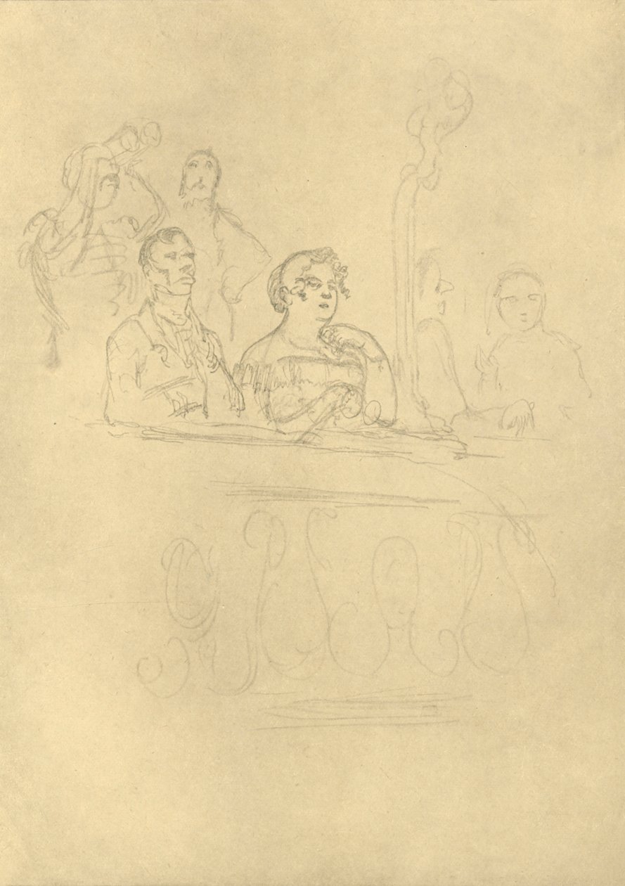 In der Loge, meados do século XIX, c1924. de Carl Spitzweg