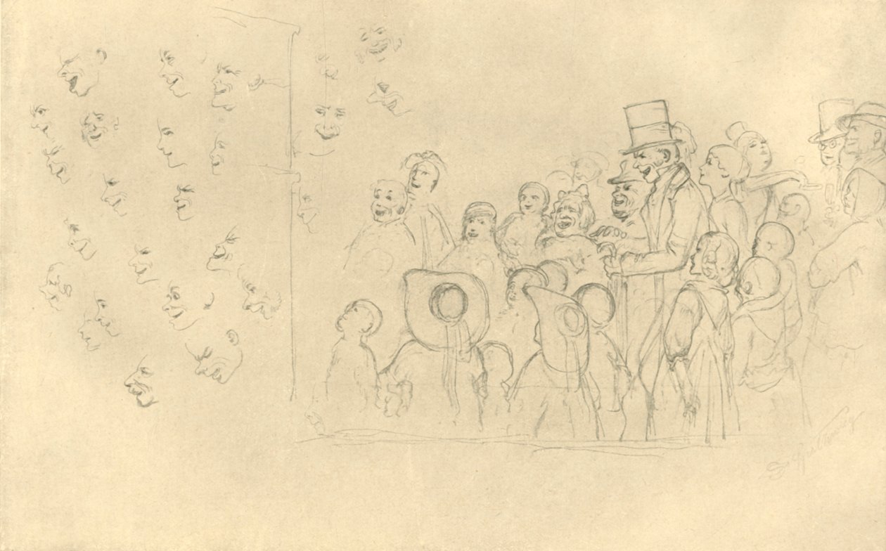 Kasperltheater II, meados do século XIX, c1924. de Carl Spitzweg