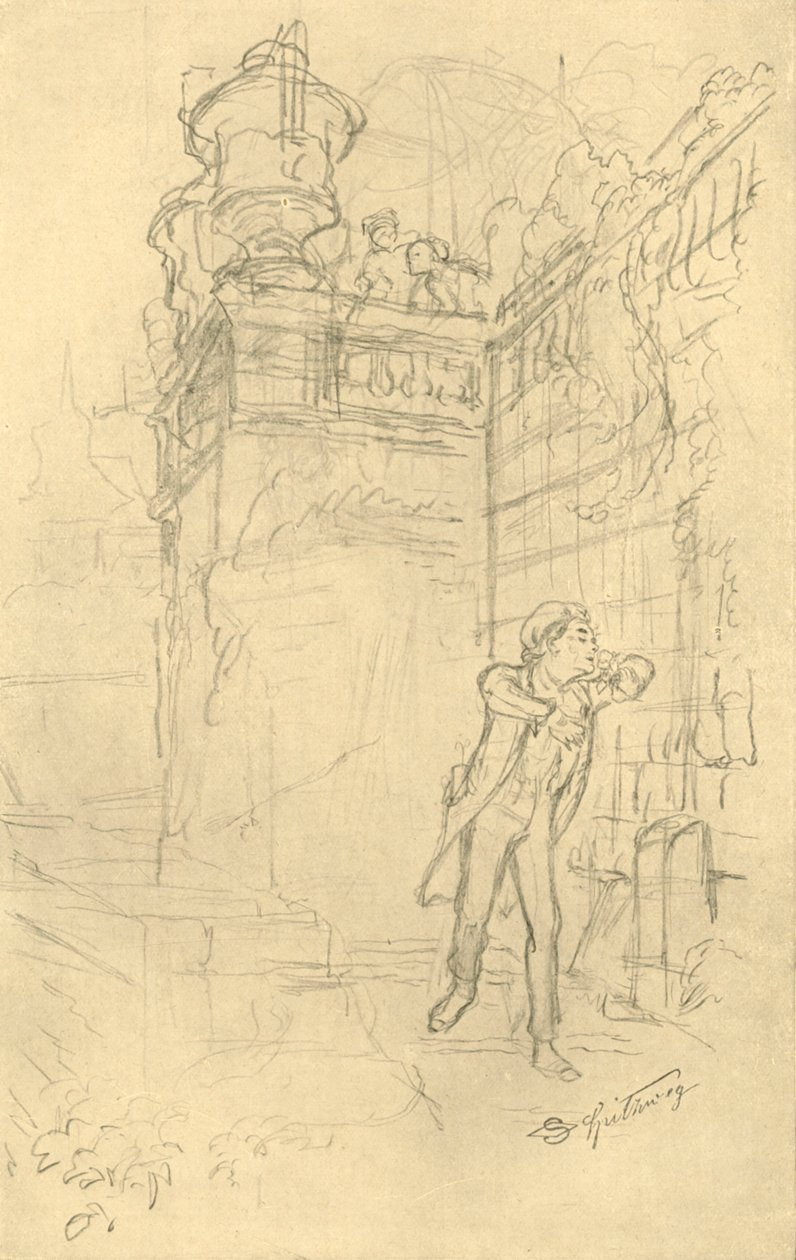 Malvolios Enkel, meados do século XIX, c1924. de Carl Spitzweg