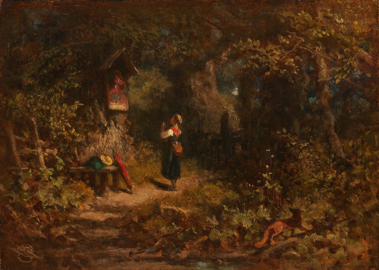 Marterl (Camponesa rezadora) (óleo sobre tela) de Carl Spitzweg