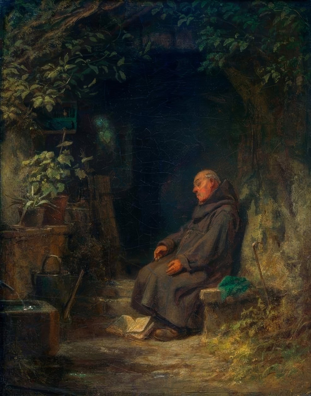 Eremita velho adormecido de Carl Spitzweg
