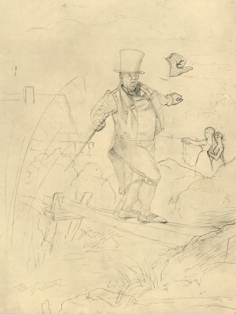Passagem difícil, meados do final do século XIX, c1924. de Carl Spitzweg