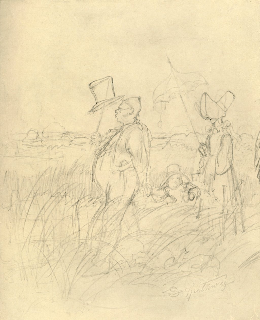 Passeio de domingo, meados do final do século XIX, c1924. de Carl Spitzweg