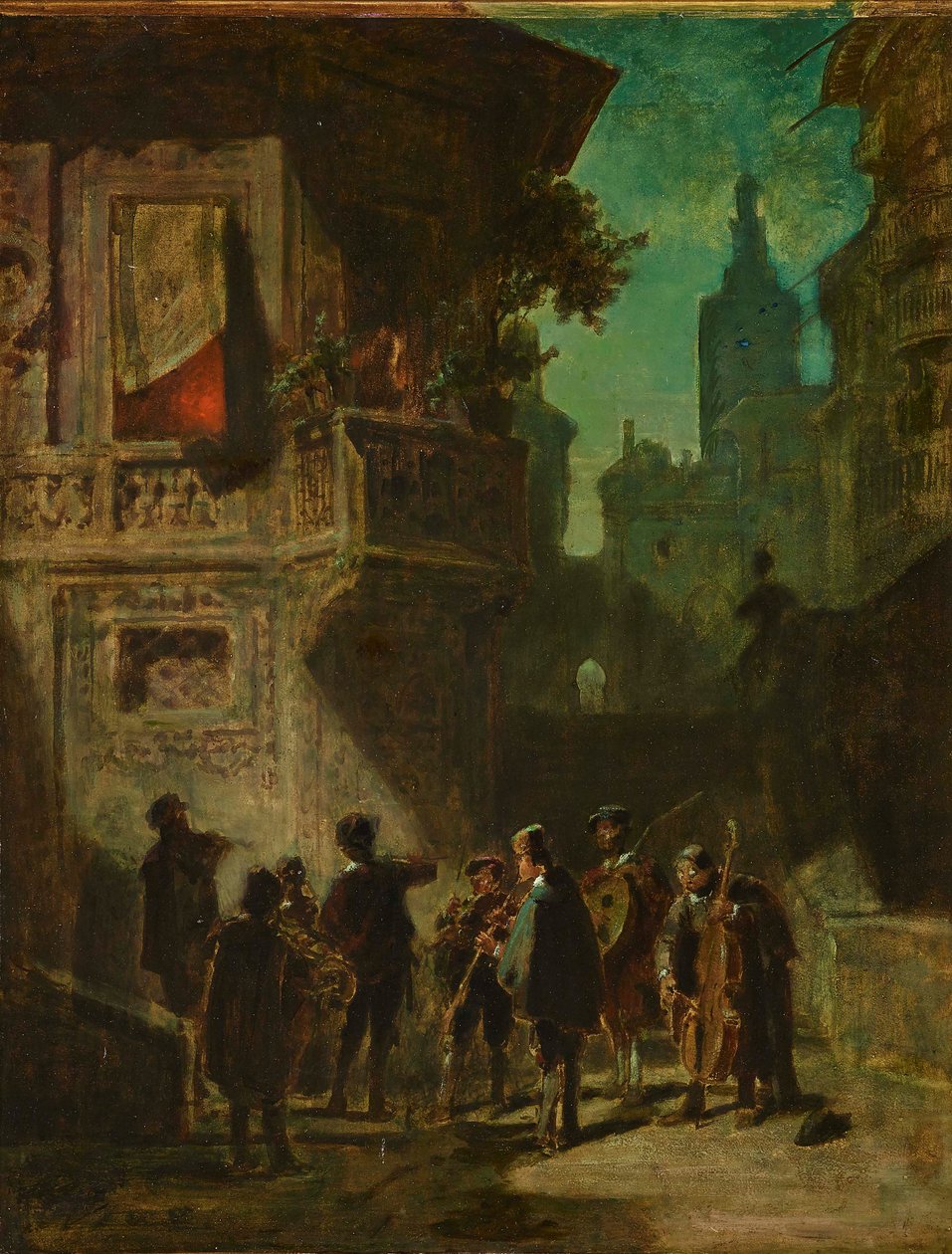 Serenata espanhola do Barbeiro de Sevilha, ca 1856. de Carl Spitzweg