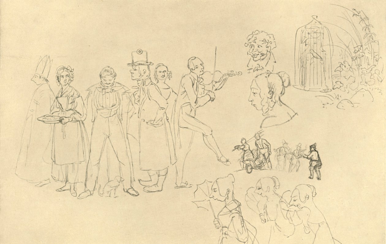 Tipos diferentes, meados do século XIX, c1924. de Carl Spitzweg