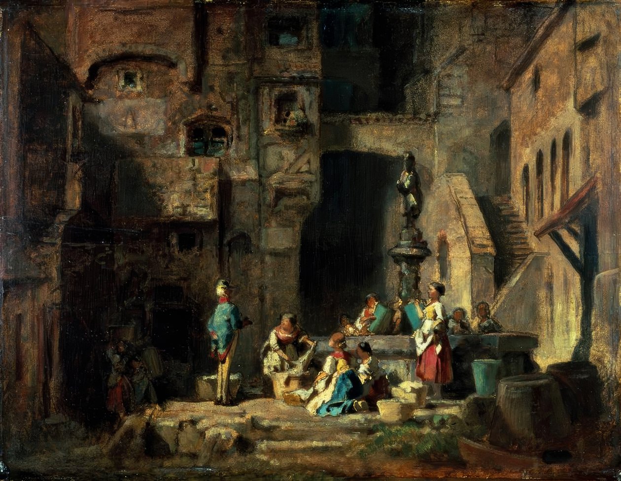 Lavadeiras no poço de Carl Spitzweg