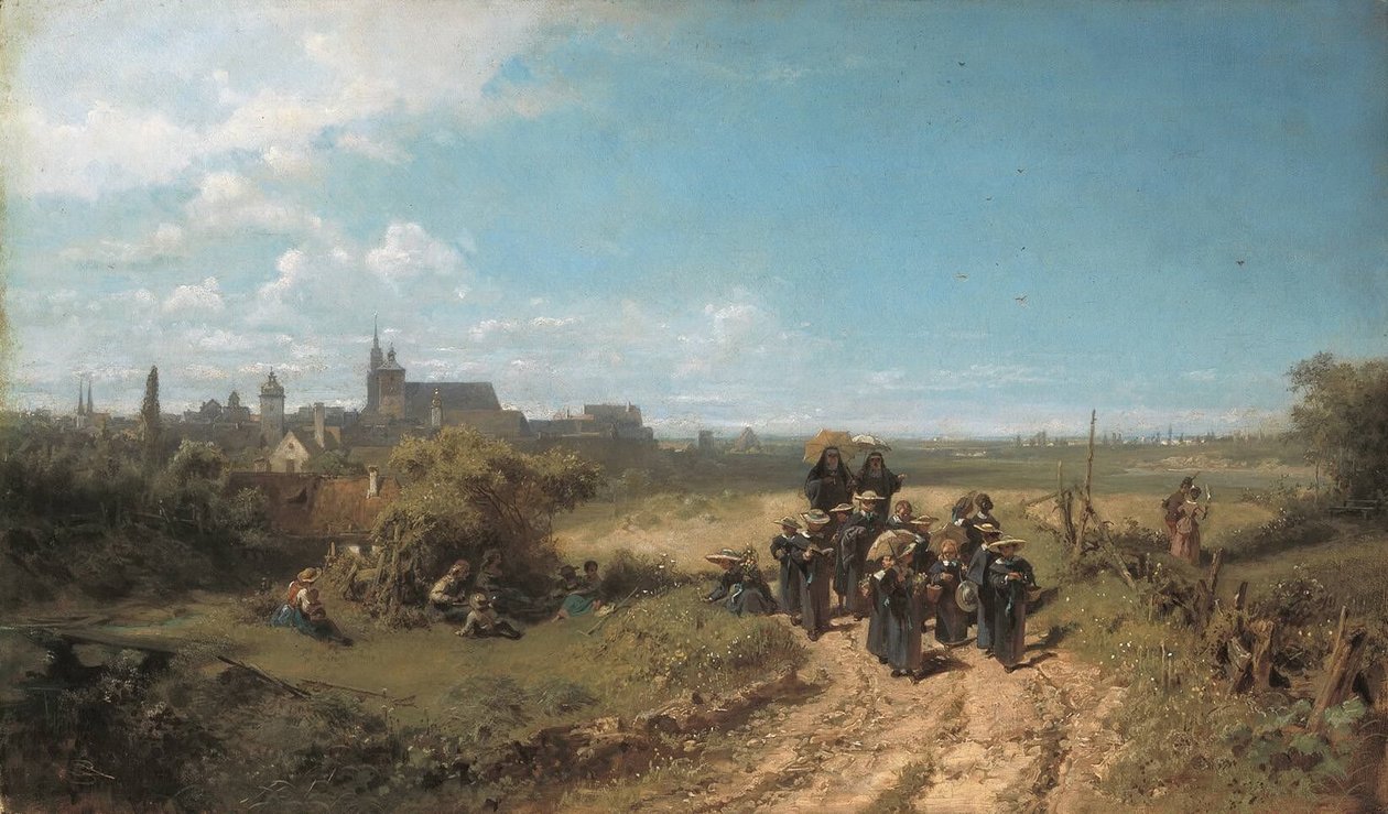 Passeio com o instituto de Carl Spitzweg