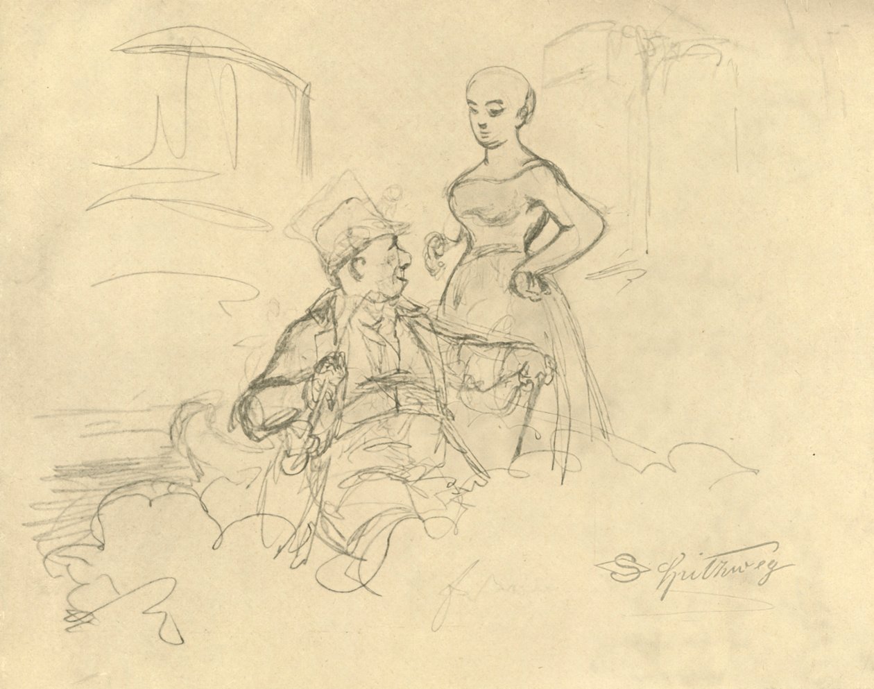 O que é falho, meados do século XIX, c1924. de Carl Spitzweg