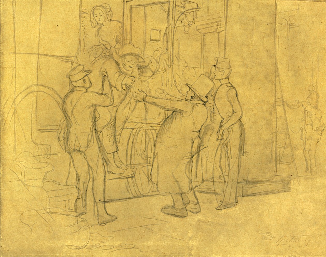 Bem-vindo, meados do século XIX, c1924. de Carl Spitzweg