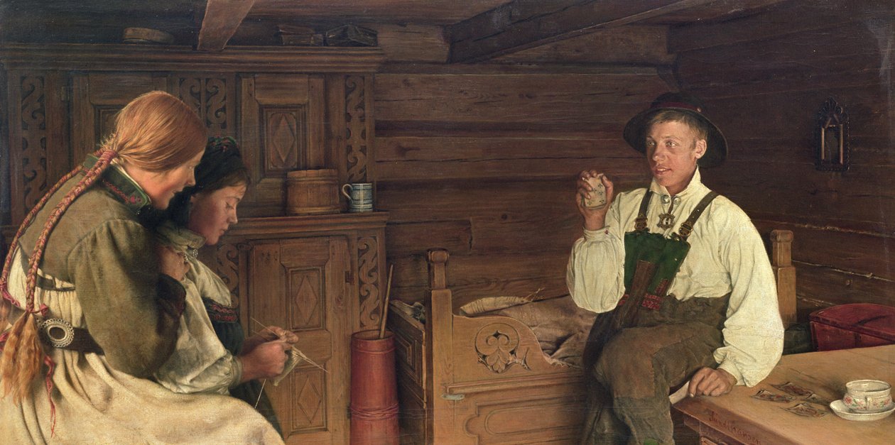 O Artista de Cartões (óleo sobre tela) de Carl Sundt Hansen