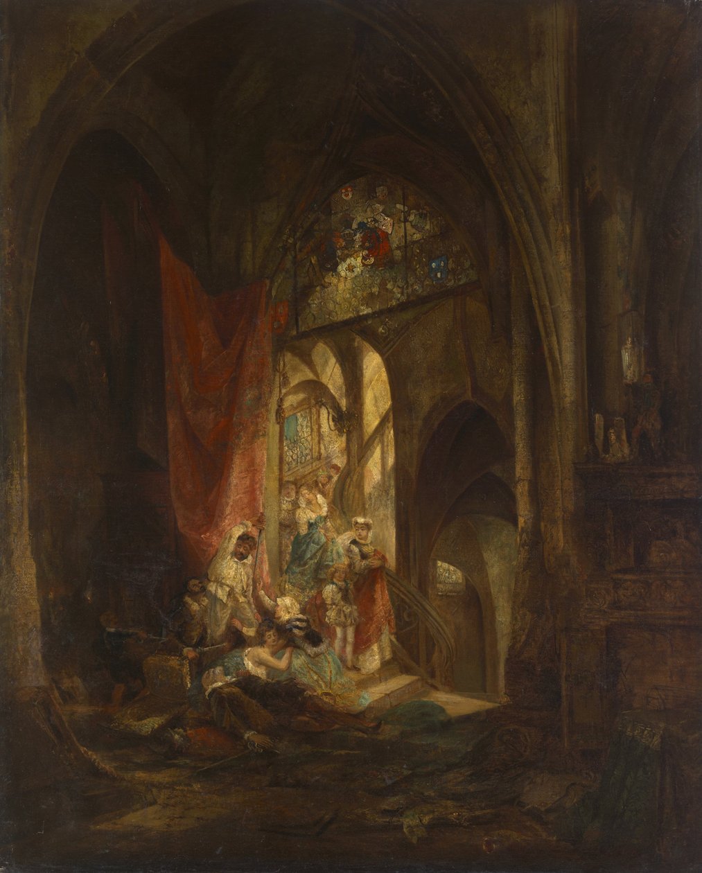Cena nos degraus do castelo de Carl Theodor von Piloty