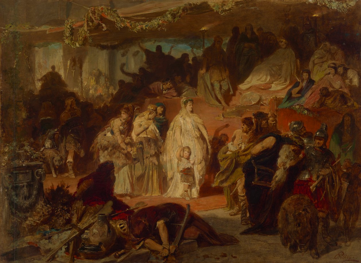 Assimnelda na Procissão Triunfal de Germânico de Carl Theodor von Piloty