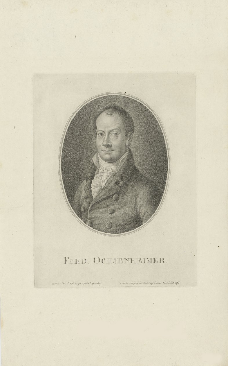 Retrato de Ferdinand Ochsenheimer 1767-1822, 1807. de Carl Traugott Riedel