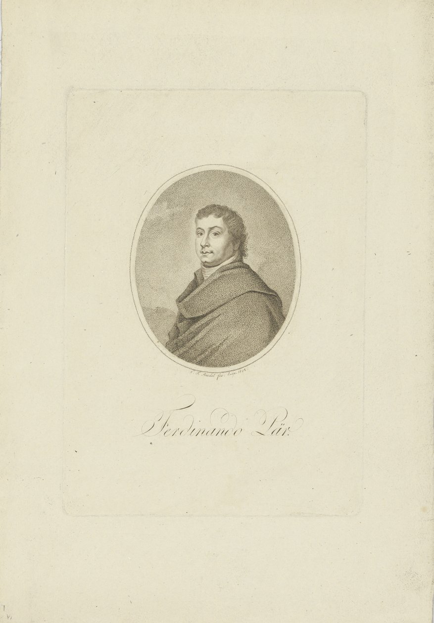 Retrato de Ferdinando Paer 1771-1839, 1802. de Carl Traugott Riedel