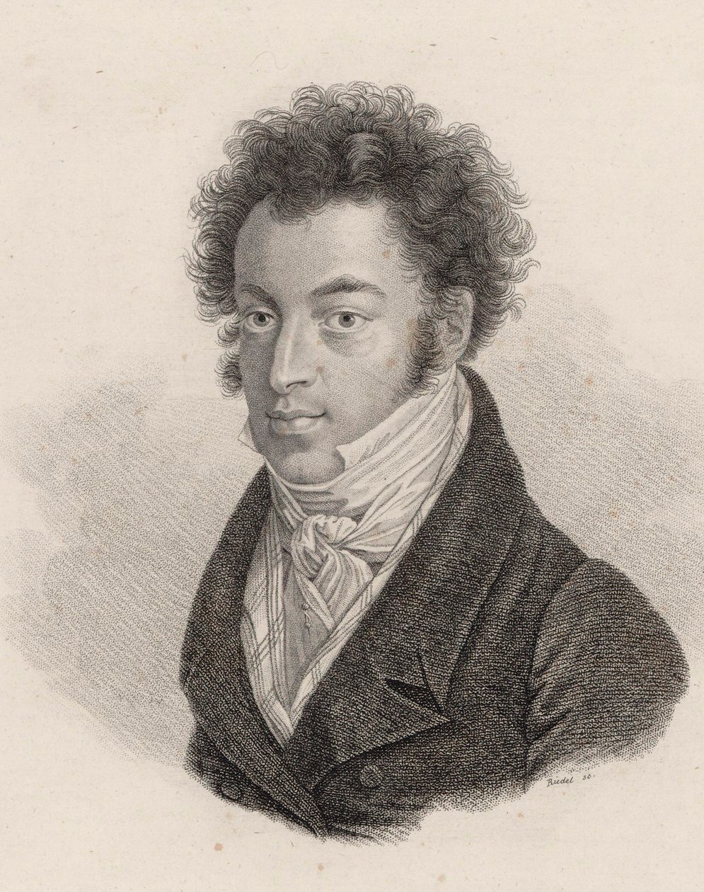 Retrato do pianista e compositor Ignaz Moscheles 1794-1 de Carl Traugott Riedel