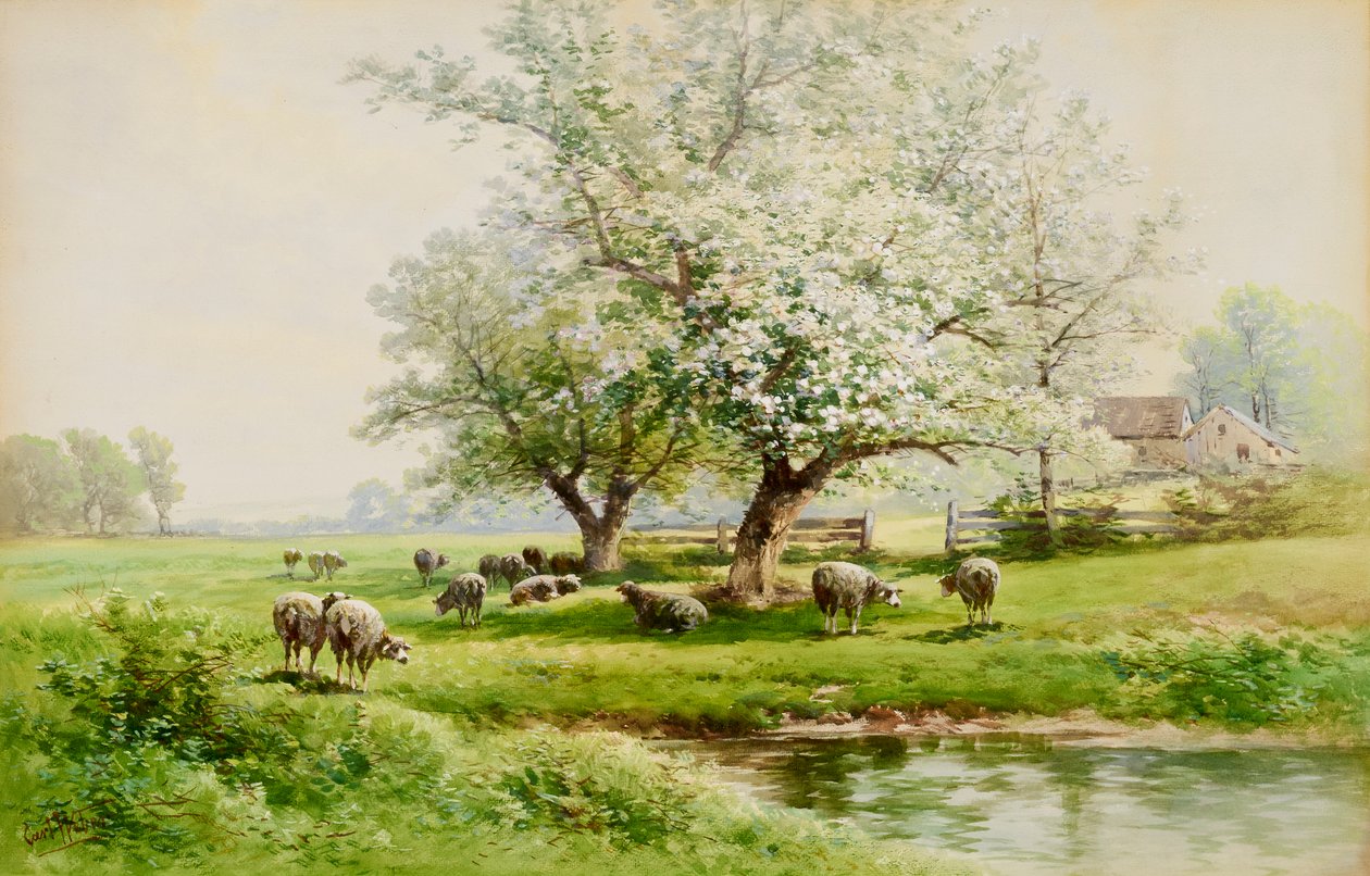 Paisagem Pastoral, final do século XIX e início do século XX. de Carl Weber