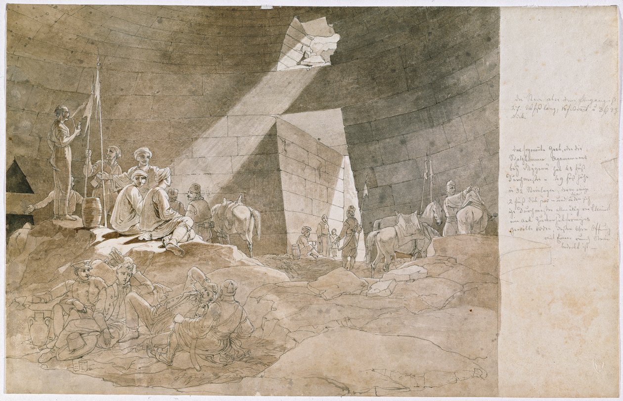 Combatentes da liberdade no chamado tesouro de Agamenon perto de Micenas de Carl Wilhelm Freiherr von Heideck