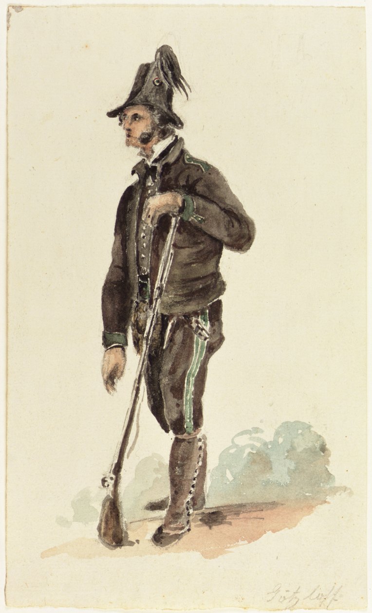 Caçador Italiano, 1830 de Carl Wilhelm Goetzloff
