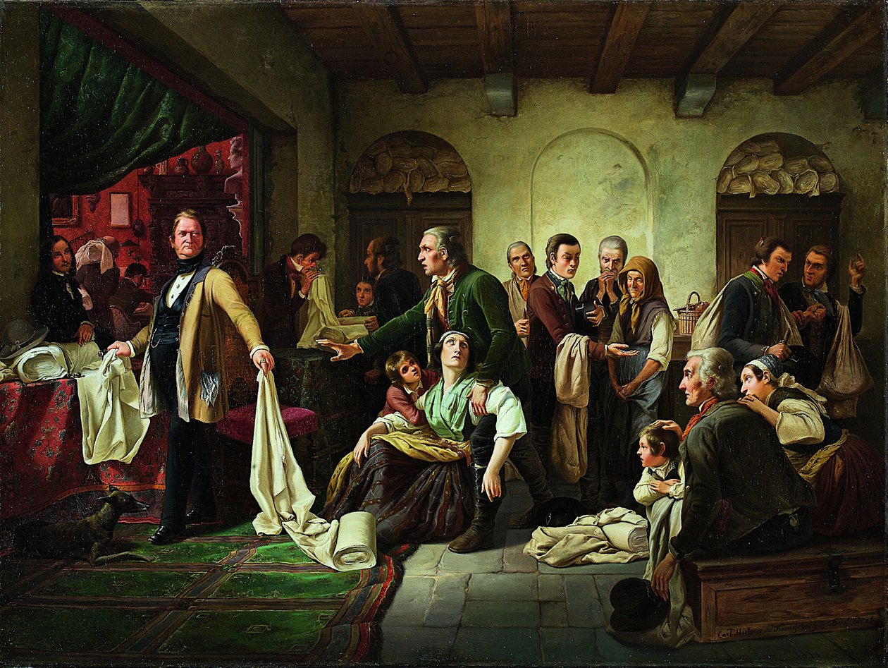 Os tecelões da Silésia, 1844 de Carl Wilhelm Huebner