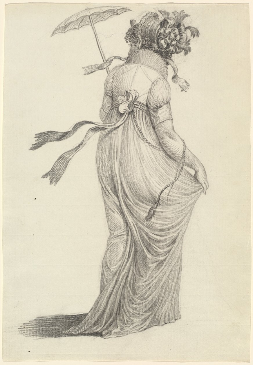 Uma jovem elegante vista por trás de Carl Wilhelm Kolbe