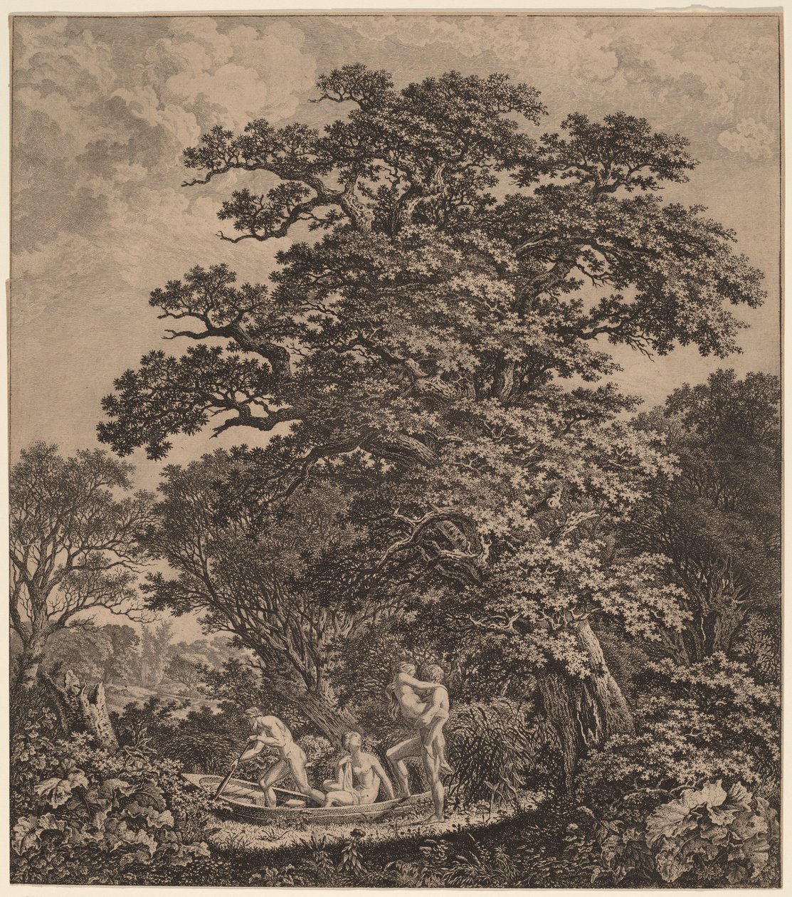 Paisagem com nus embarcando em um barco de Carl Wilhelm Kolbe