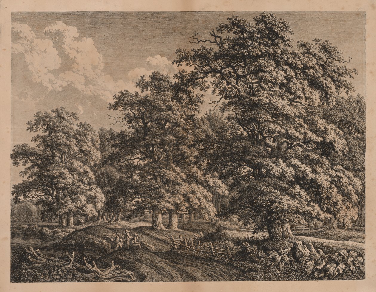 Paisagem e três figuras. de Carl Wilhelm Kolbe I