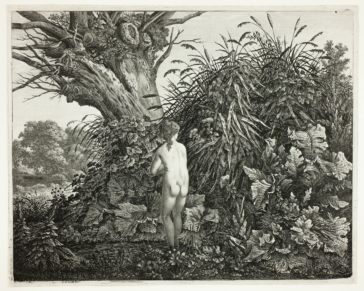 Ninfa em uma floresta pantanosa de Carl Wilhelm Kolbe, the elder