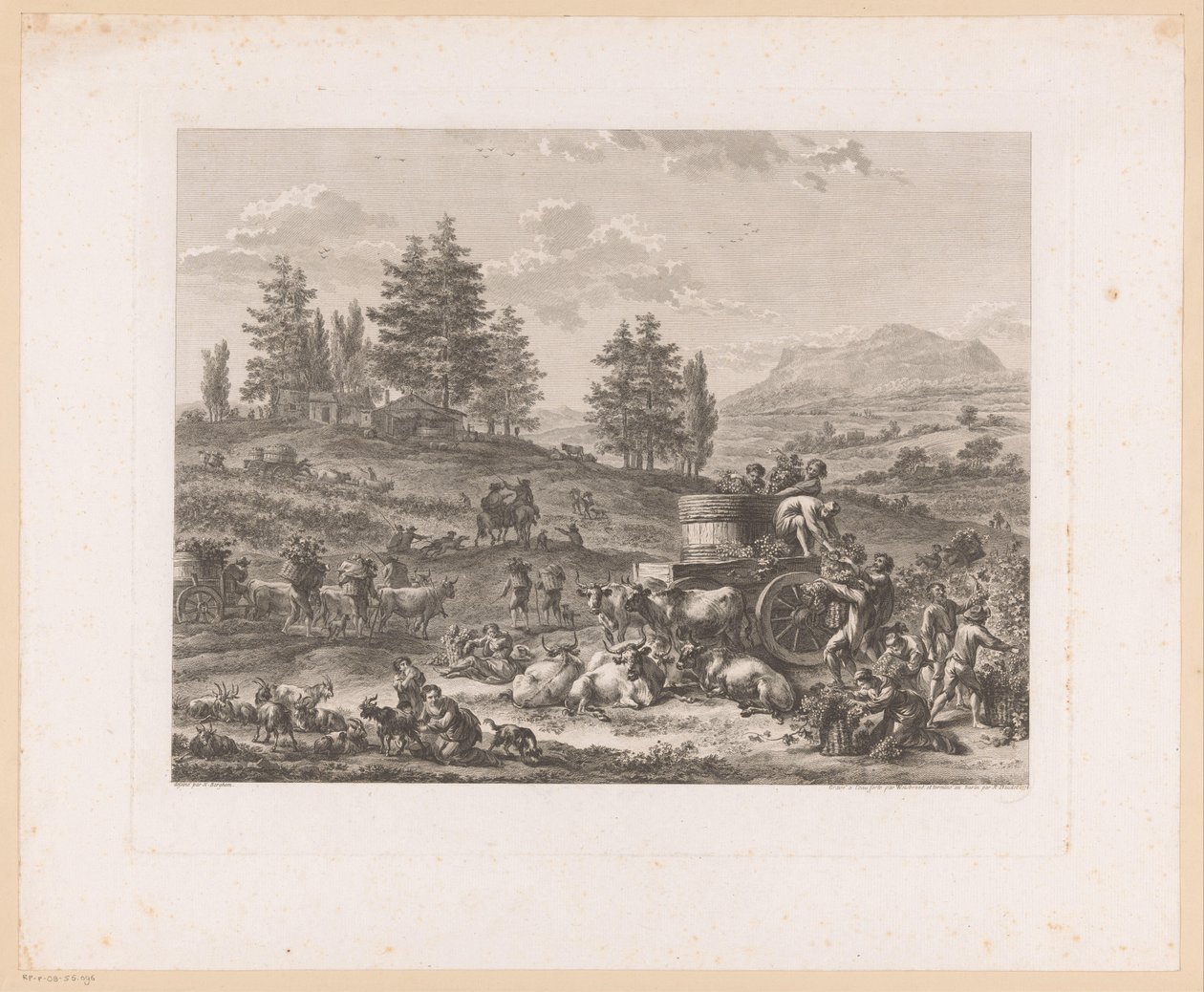 Vintage em uma paisagem la pleine vendange de Carl Wilhelm Weisbrod